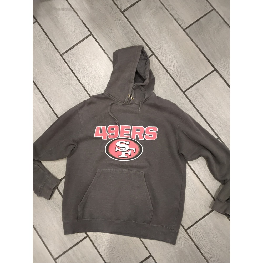 Mens NFL San Francisco 49ers Charcoal Gray Hoodie Team Apparel Size Large